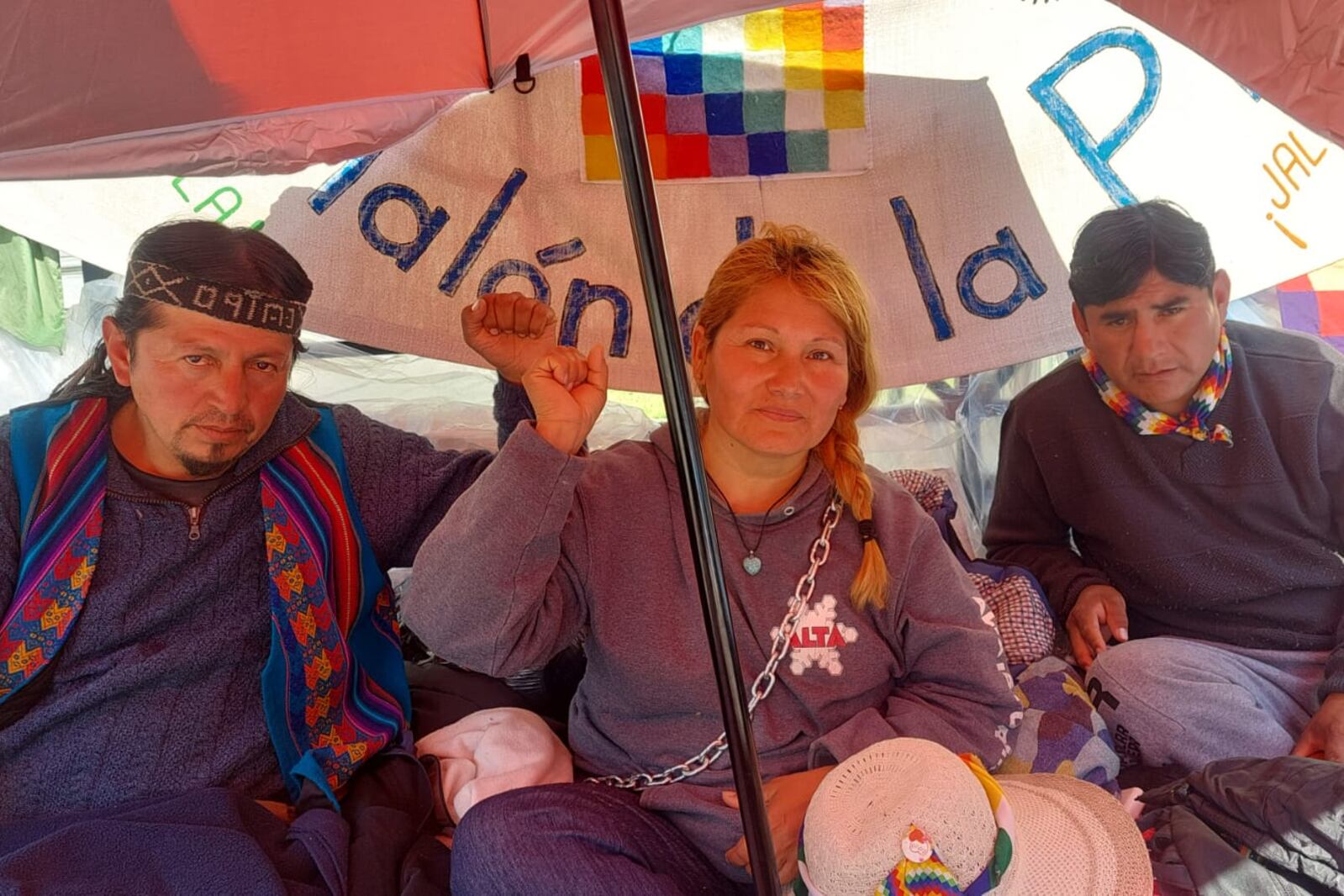 Eva Margarita Calisaya, de la comunidad Coya Suyo Marca, en Jujuy. Está en huelga de hambre hace diez días.