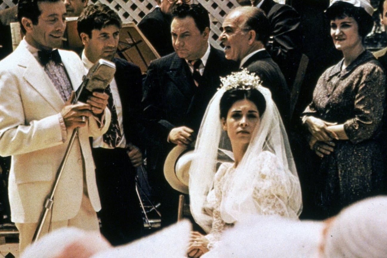 La novia, Connie Corleone, interpretada por Talia Shire, en la escena de la boda.