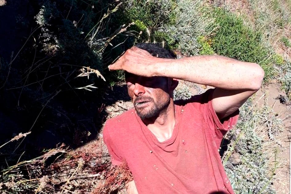 Mariano Cordi, al momento de ser arrestado: luego detectaron la herida en la cabeza.