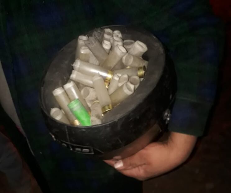 Cartuchos usados en la represión
