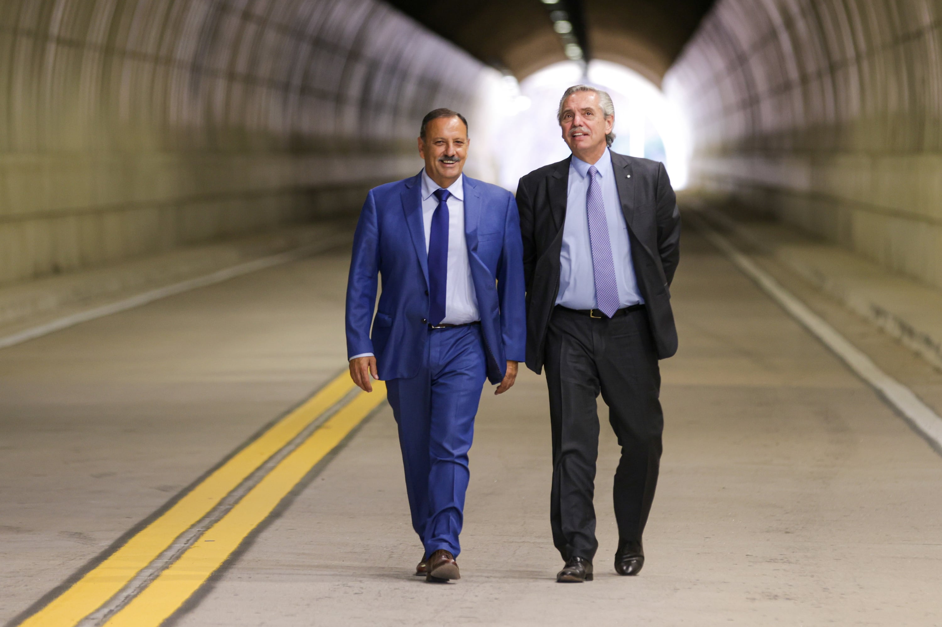 Ricardo Quintela y Alberto Fernández, juntos, este lunes.
