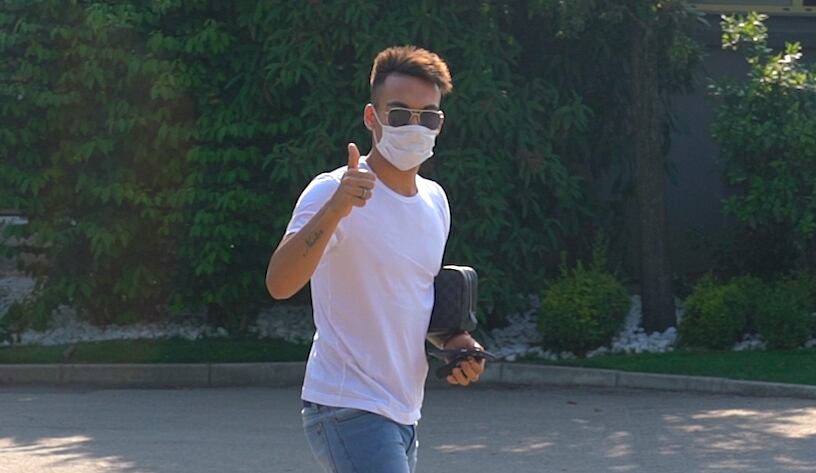 Lautaro Martínez se presentó al entrenamiento opcional del Inter.