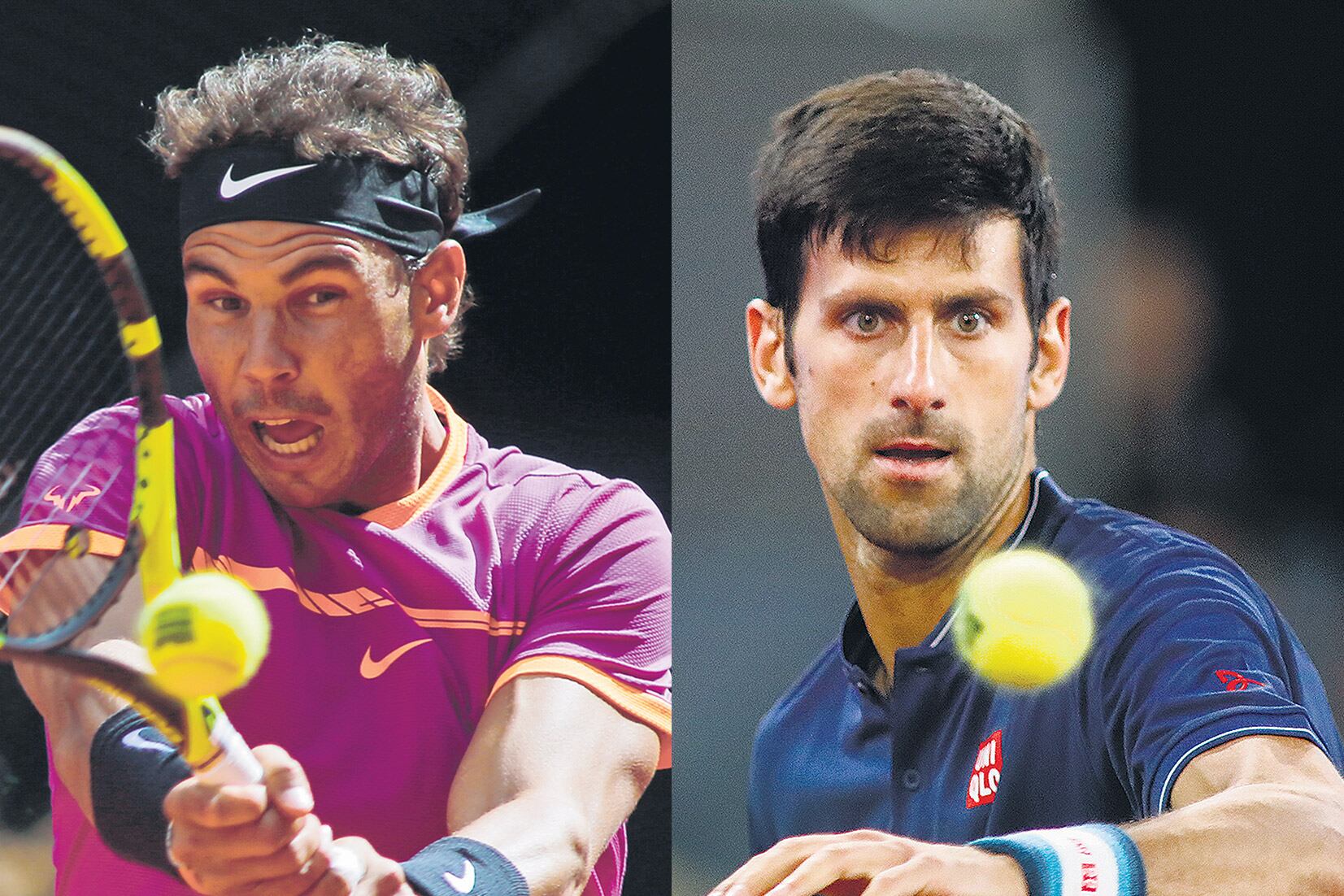 El español Rafa Nadal, el mejor de la temporada, y el serbio Novak Djokovic.