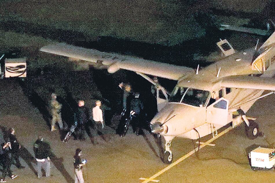 El avión que llevó a Lula desde San Pablo hasta Curitiba, el lugar de la prisión.