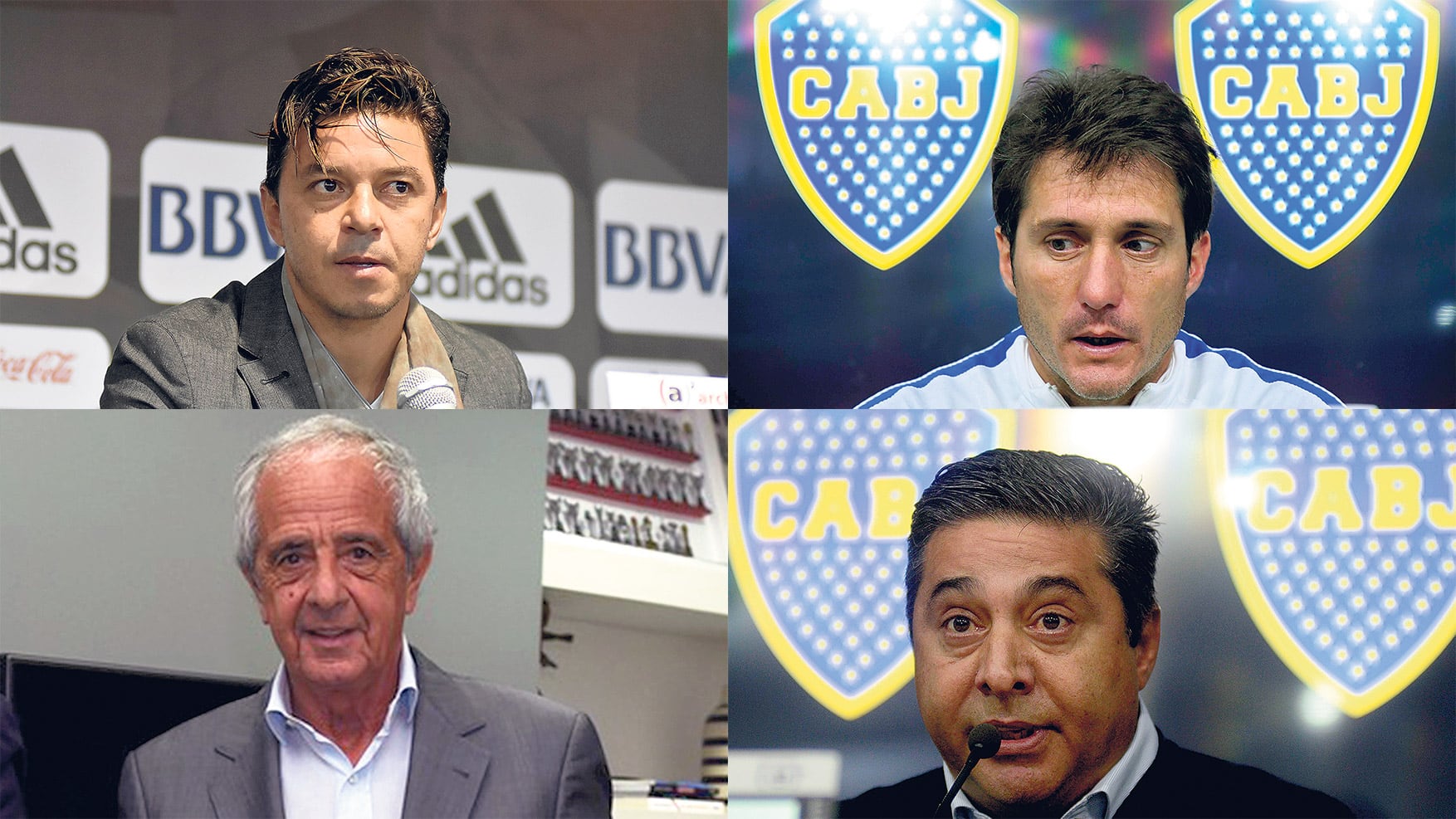 Las voces de una semana caliente en el fútbol: Gallardo, Guillermo, D’Onofrio y Angelici.