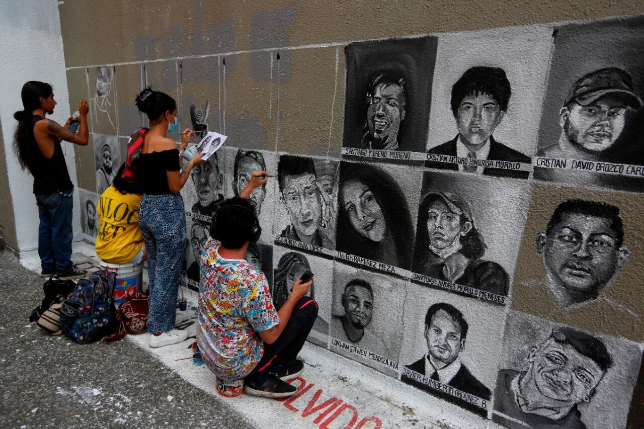 Jóvenes asesinados durante las protestas en Colombia.