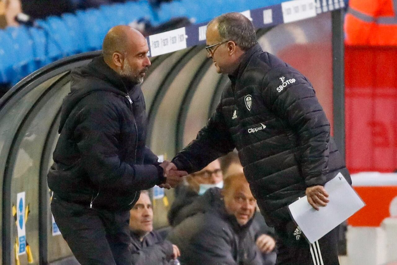 Guardiola y Bielsa se cruzaron tres veces en la Premier League