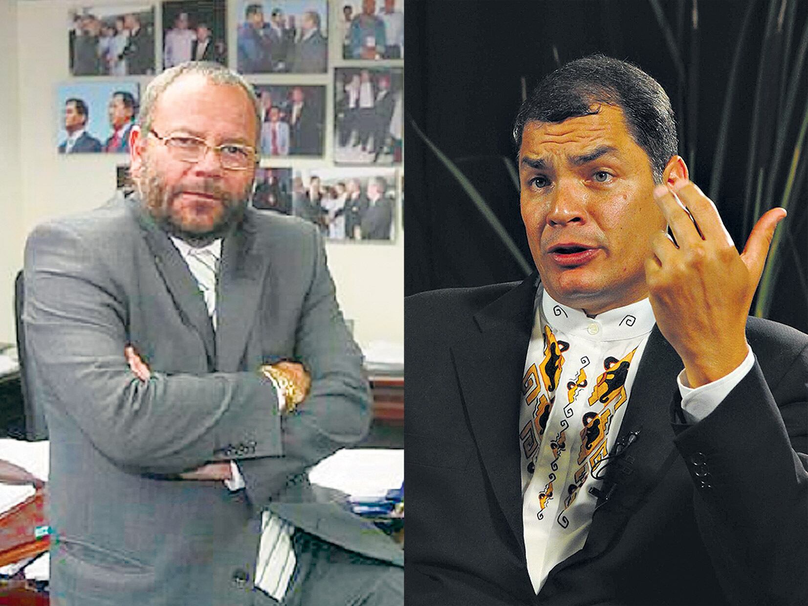 Ex ministro Carlos Pareja Yanuzelli, prófugo de la Justicia. Rafael Correa, presidente de Ecuador.