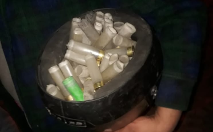 Cartuchos encontrados por los vecinos luego de la represión 