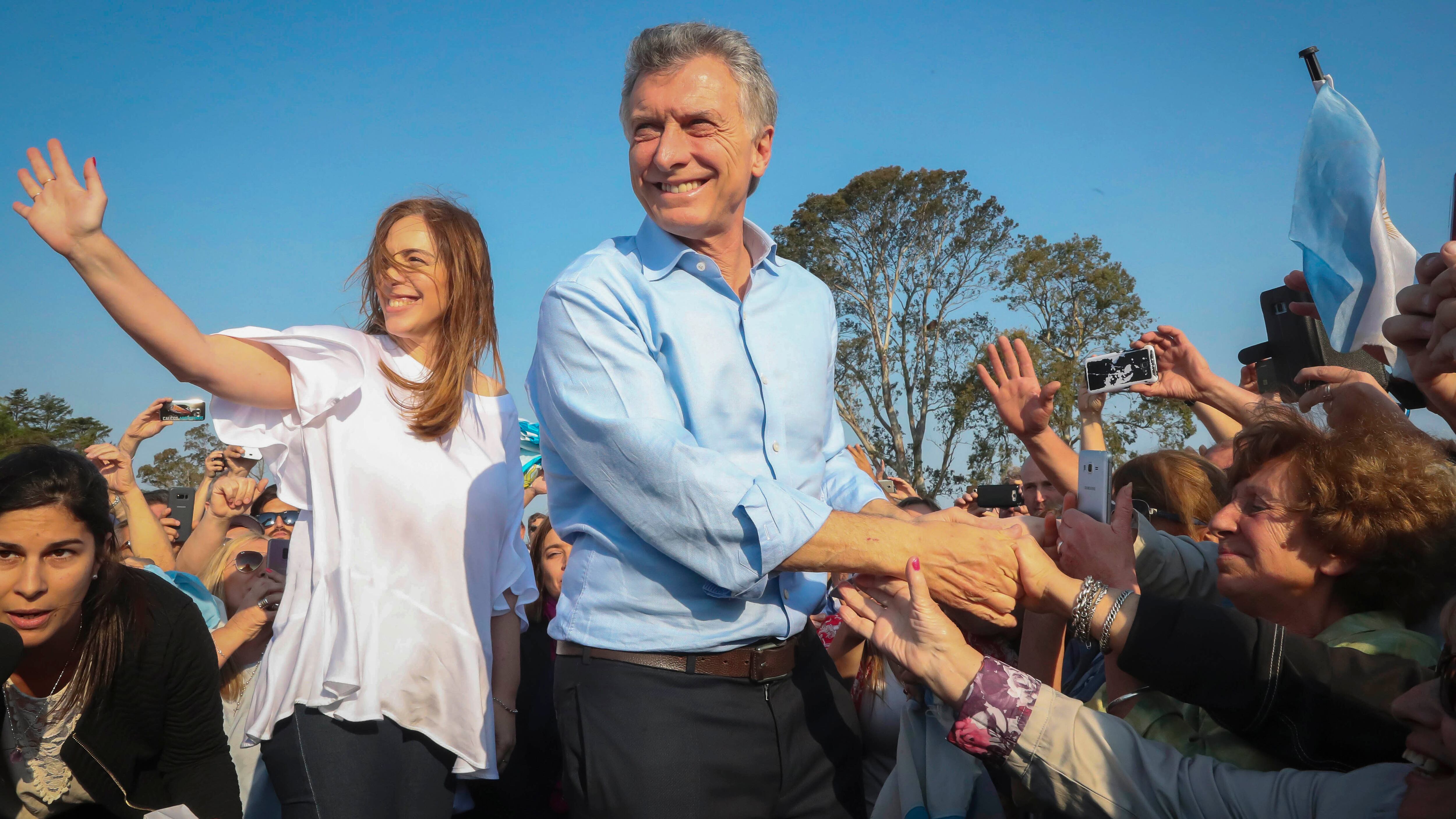 María Eugenia Vidal y Mauricio Macri en Junín.