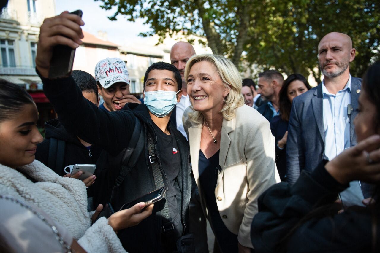 Marine Le Pen en Cavallion, sudeste de Francia.