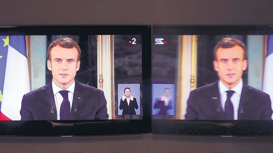 Macron asumió ante las cámaras que existe en Francia “un estado de urgencia económica y social”.