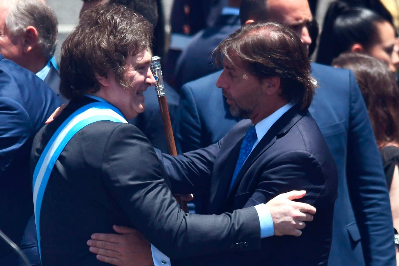 Javier Milei y su par uruguayo, Luis Lacalle Pou.