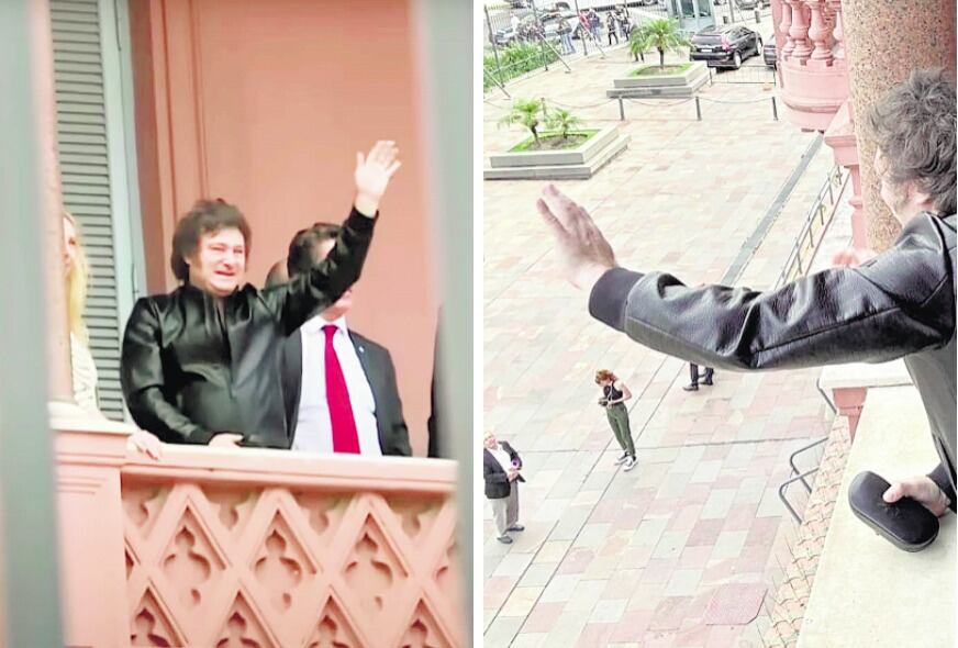 El Presidente saludó a una Plaza sin gente