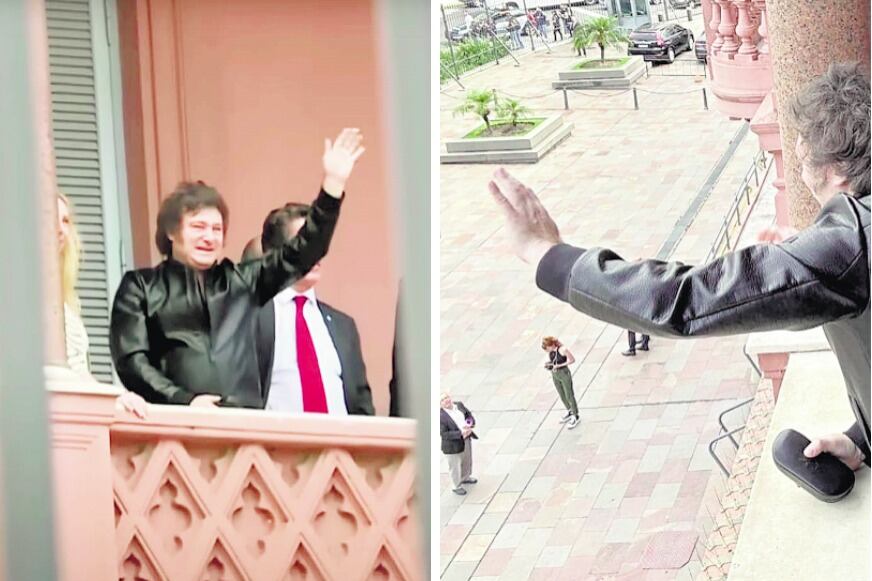 El Presidente saludó a una Plaza sin gente