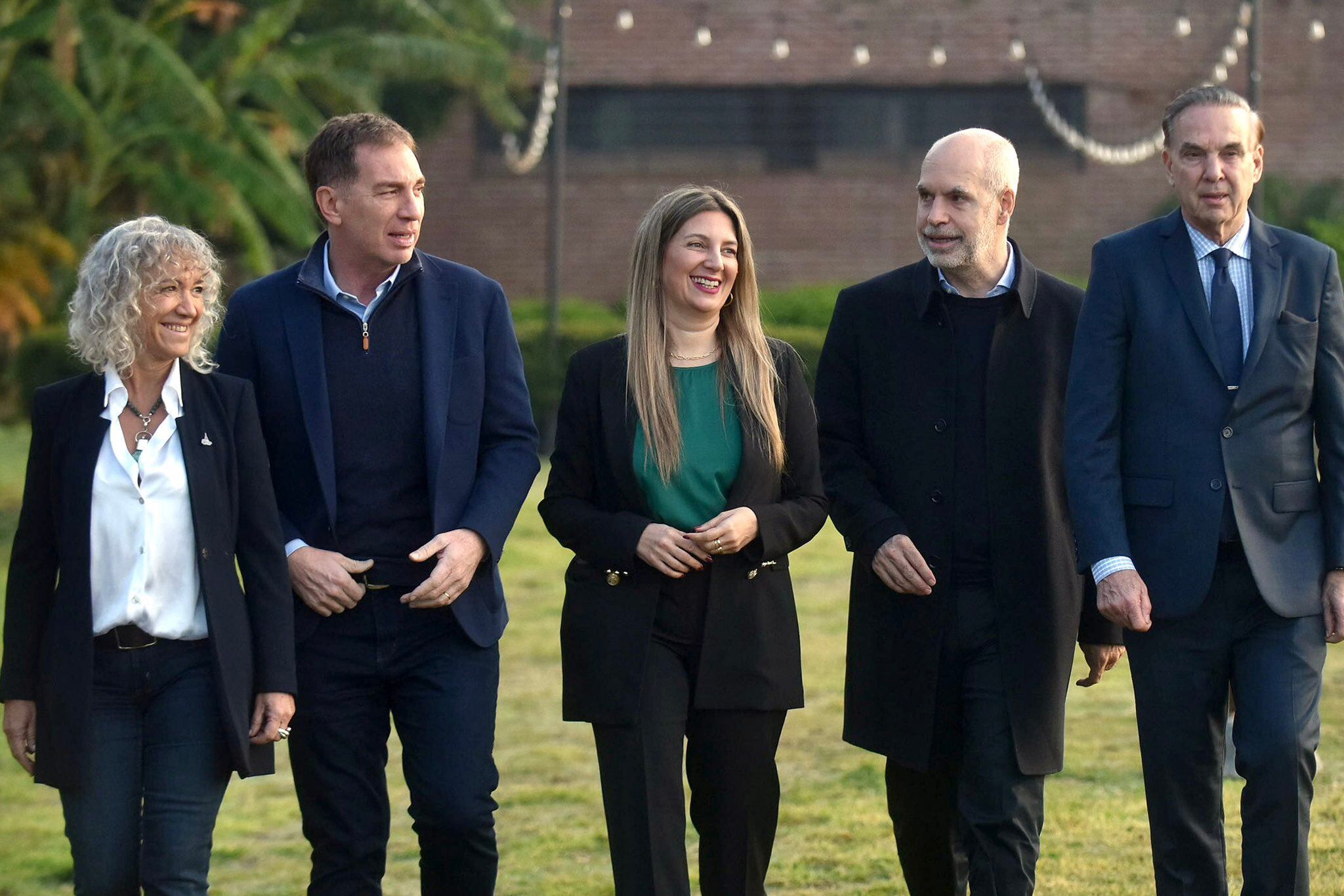 Horacio Rodríguez Larreta y Diego Santilli junto a los principales candidatos del espacio: Pichetto, Lospenatto y Frade.