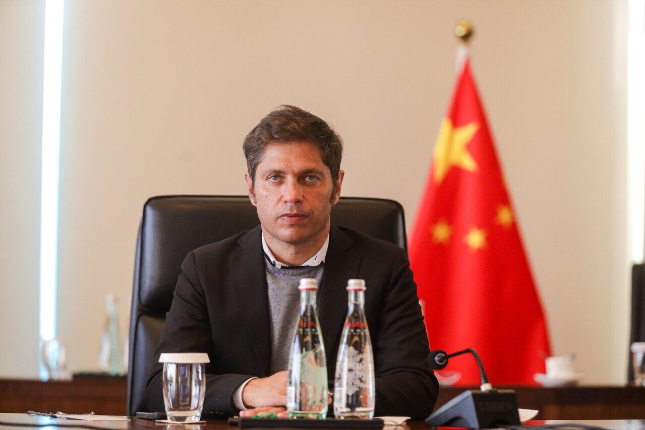 Kicillof, durante la reunión con los empresarios chinos.