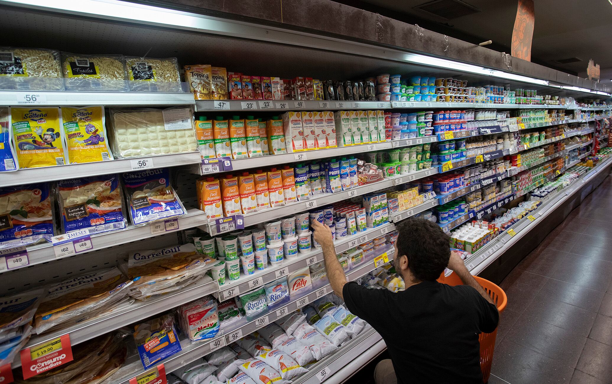 La inflación supermercado acumulada en los últimos 12 meses fue de 72,46%