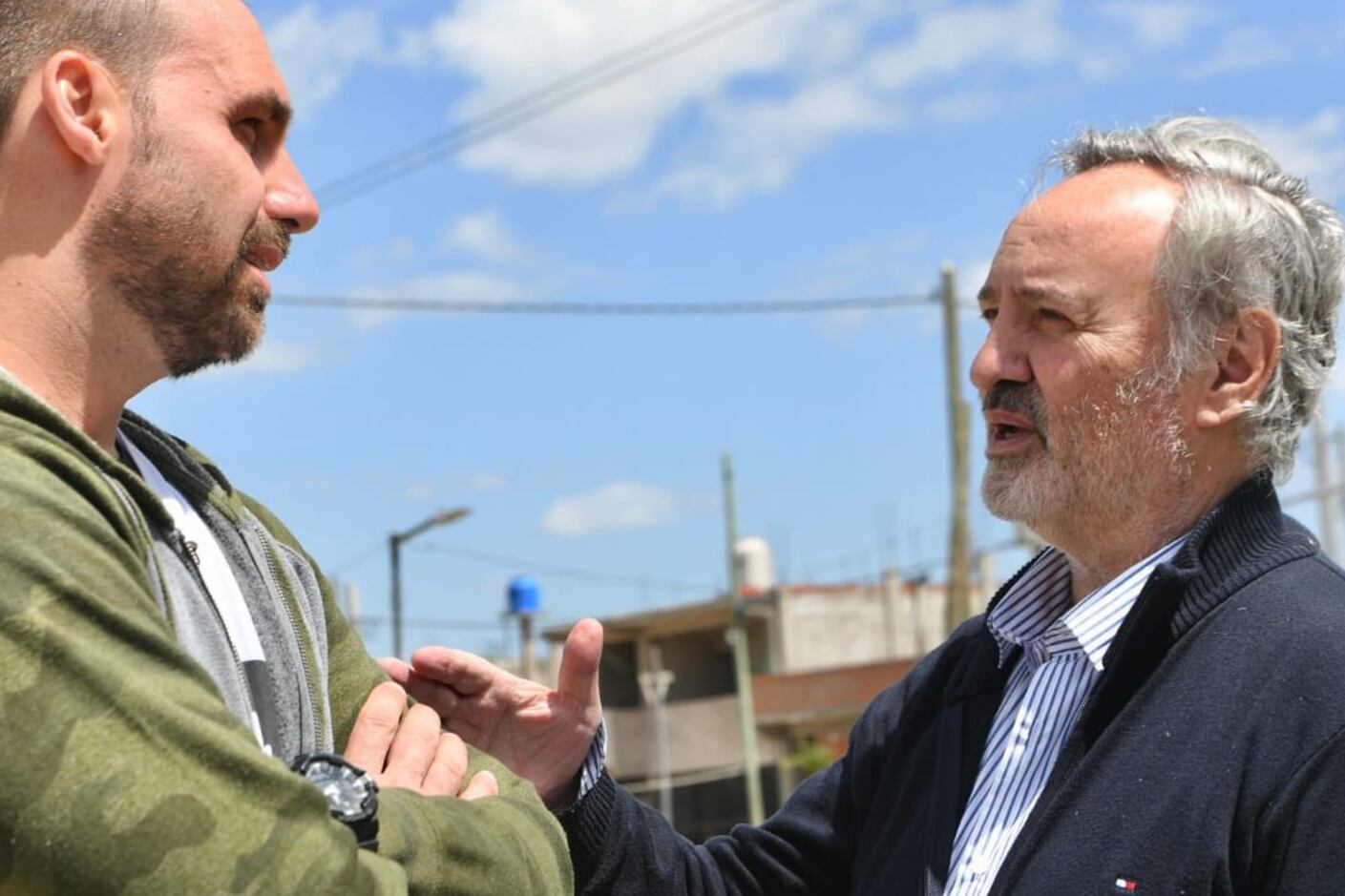 Joaquín De la Torre con Eduardo Bolsonaro en la recorrida por el conurbano que realizaron en octubre del 2022.
