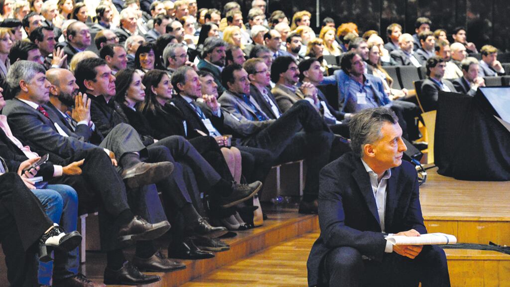 “Mis chanchitos” llamó el presidente Mauricio Macri a los funcionarios reunidos en el CCK.