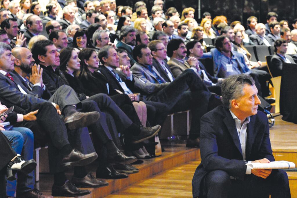 “Mis chanchitos” llamó el presidente Mauricio Macri a los funcionarios reunidos en el CCK.