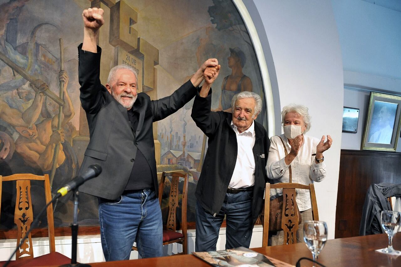 Lula y Pepe Mujica en su visita a la CGT.
