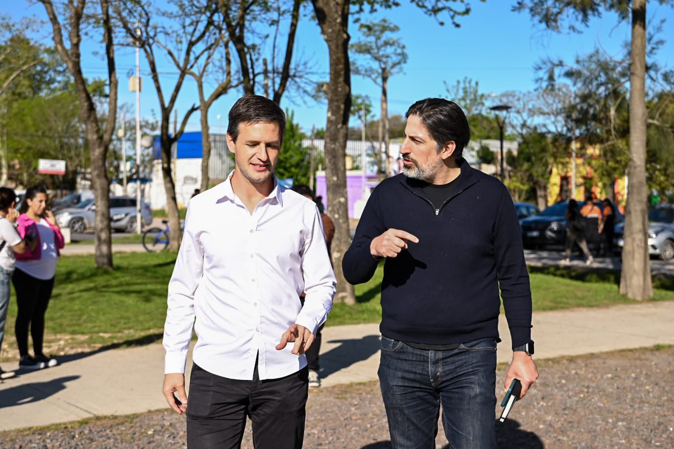 El intendente de San Vicente, Nicolás Mategazza. y el candidato de Fuerza Patria, Nicolás Trotta. 