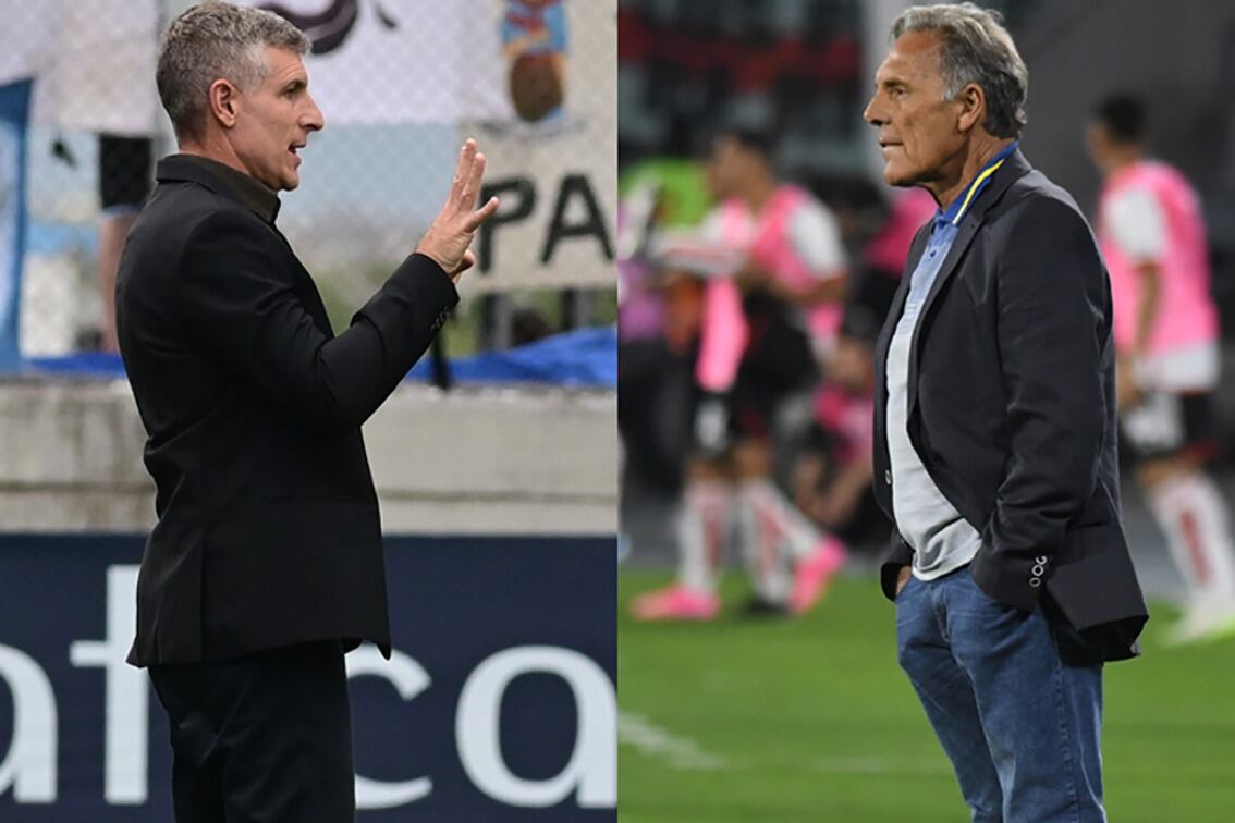 Martín Palermo y Miguel Russo