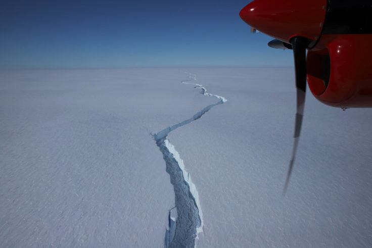 El desprendimiento es el tercero importante en esta área en los últimos cuatro años. Imagen: British Antarctic Survey.