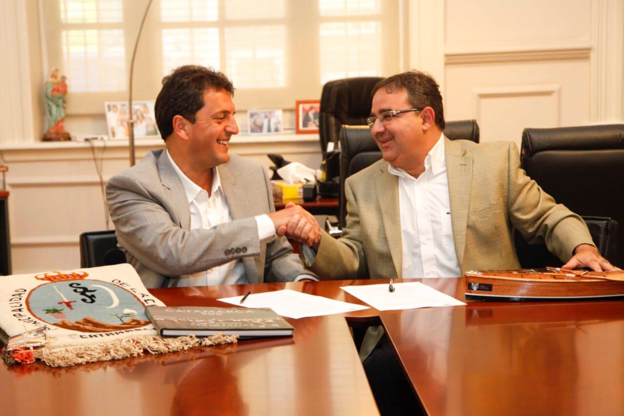 Sergio Massa y Raúl Jalil años atrás en Tigre.