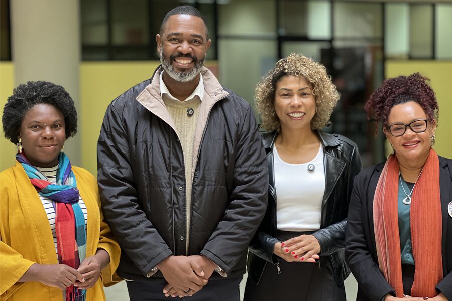 Maria de Fátima Ferreira Pinto, Tiago Santana, Kátia Regis y Cidinalva Câmara (de izq. a der.). Imagen: Maíta Alves