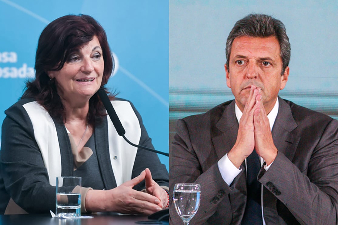 Massa y la ministra de Trabajo, Raquel "Kelly" Olmos