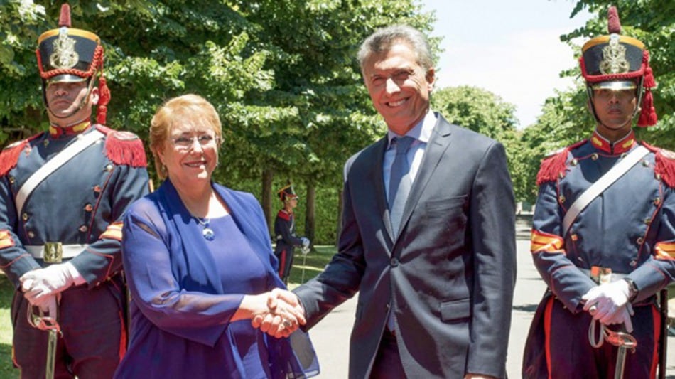 Macri recibió a Bachelet en Olivos.