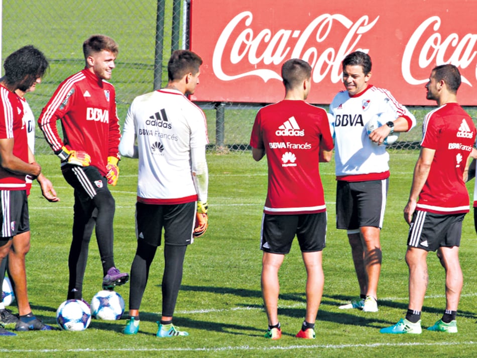 Marcelo Gallardo trabajó con la formación alternativa que jugará hoy en el Monumental.