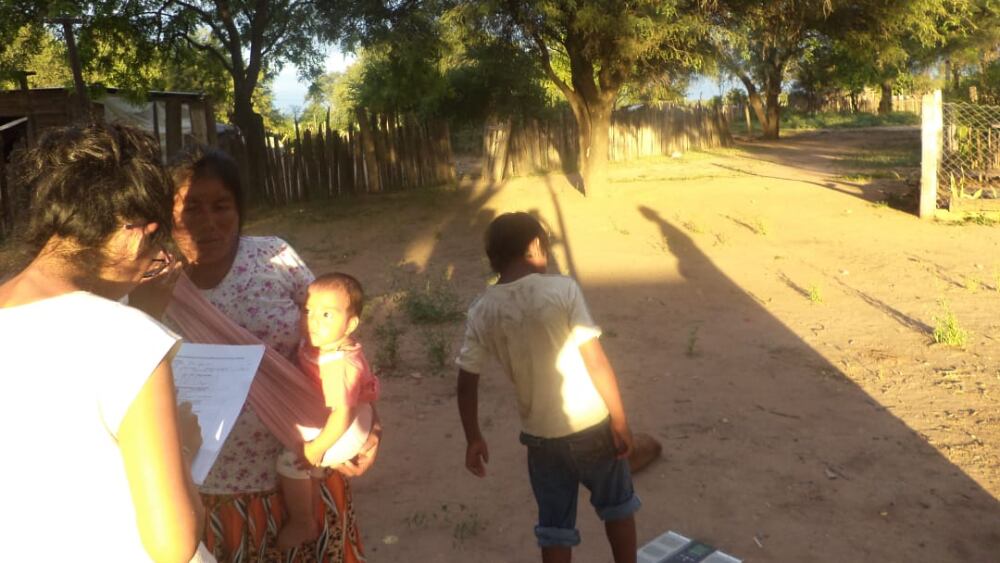 Melisa Tejerina, en el relevamiento de datos 