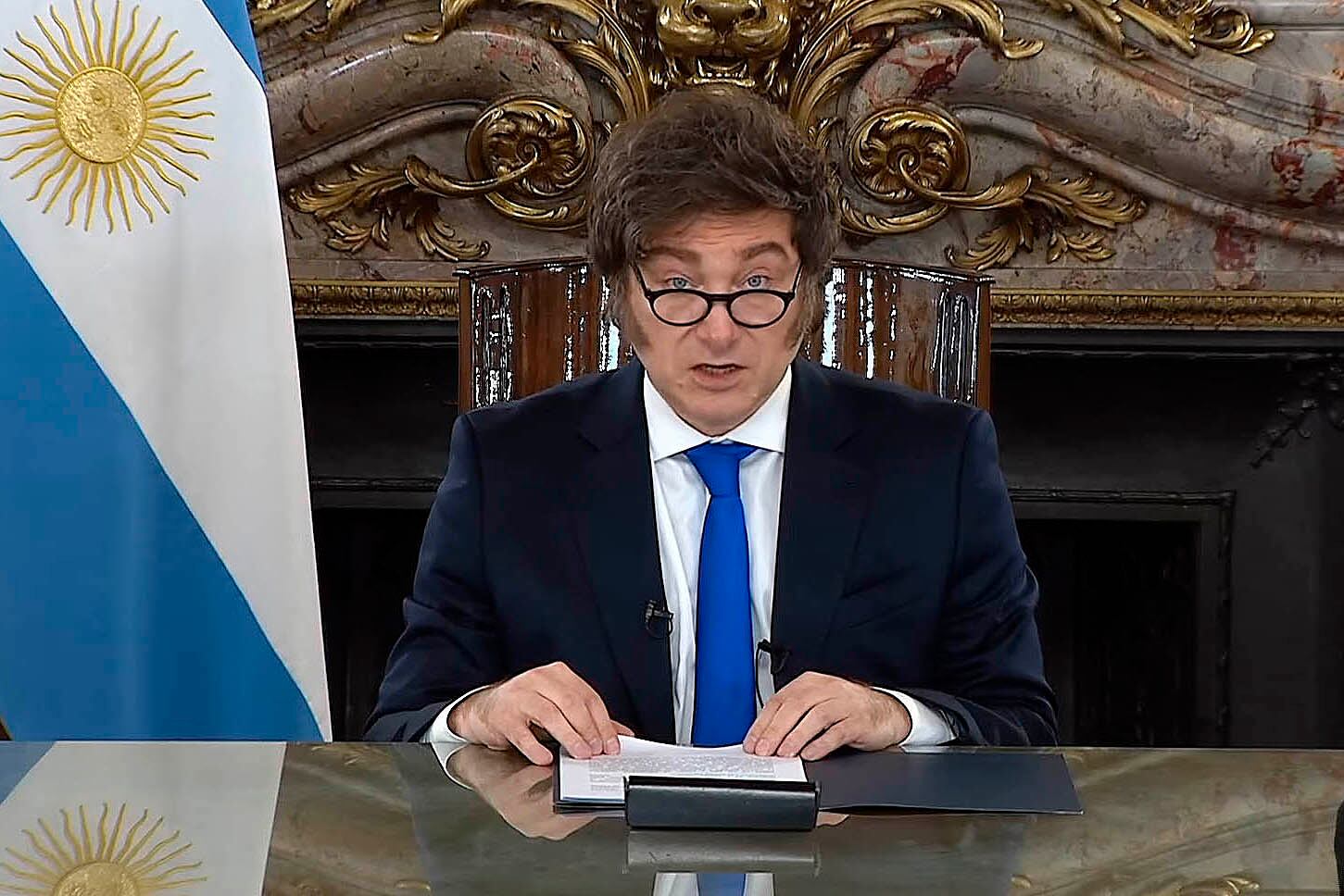 Javier Milei, en cadena nacional.