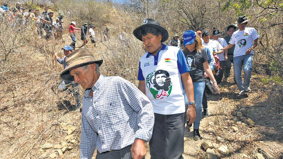 Evo Morales siguió el recorrido del Che y sus últimos 17 soldados en la quebrada del Churo.