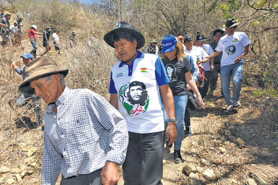 Evo Morales siguió el recorrido del Che y sus últimos 17 soldados en la quebrada del Churo.