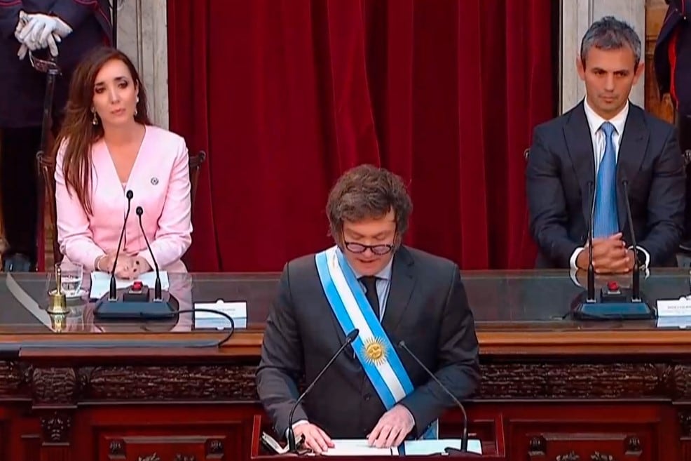 Javier Milei en la apertura de las sesiones ordinarias del Congreso.