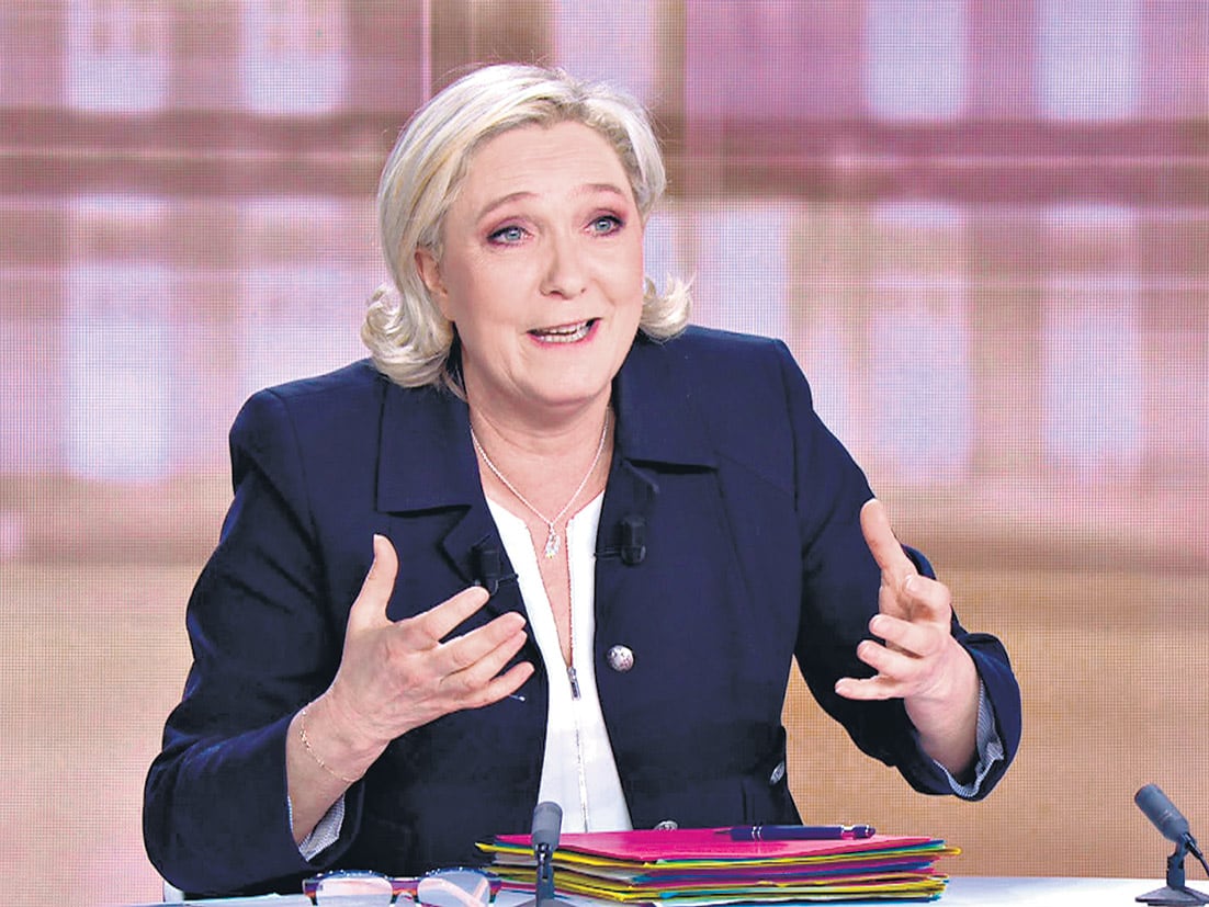 La candidata frentista insinuó que Macron evadía impuestos mediante los circuitos offshore.