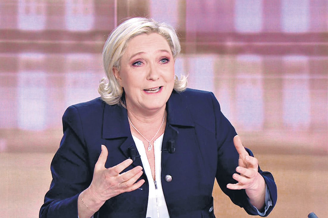 La candidata frentista insinuó que Macron evadía impuestos mediante los circuitos offshore.