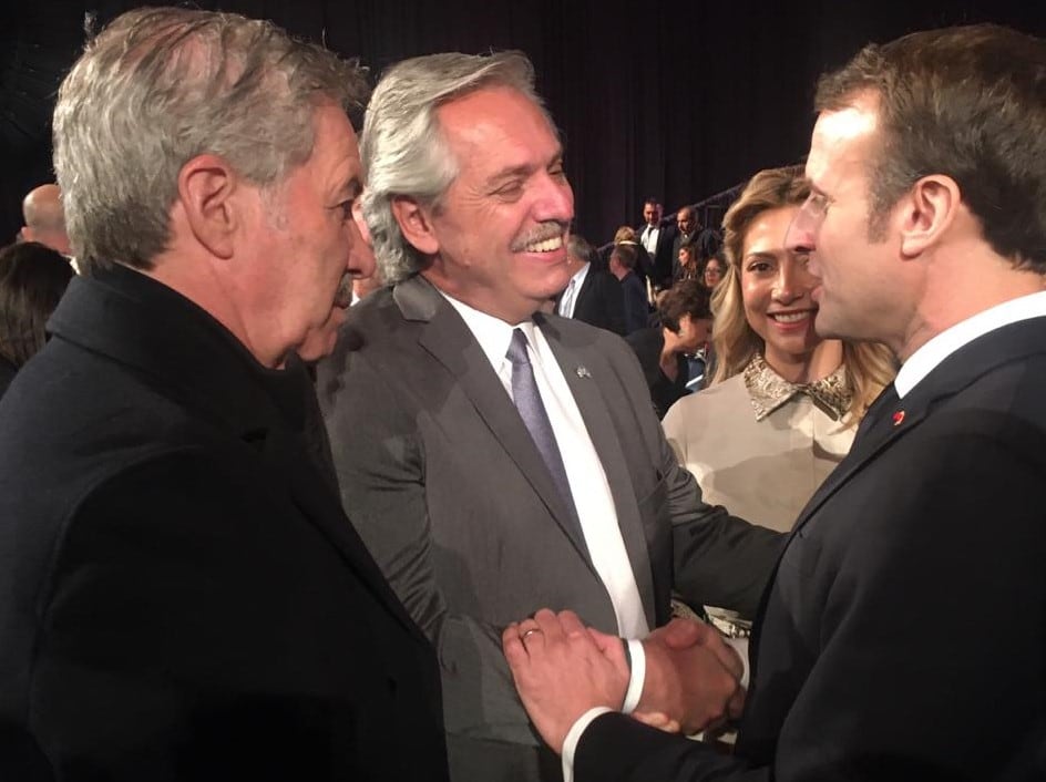 Alberto Fernández conversó con Emmanuel Macron en Jerusalén.