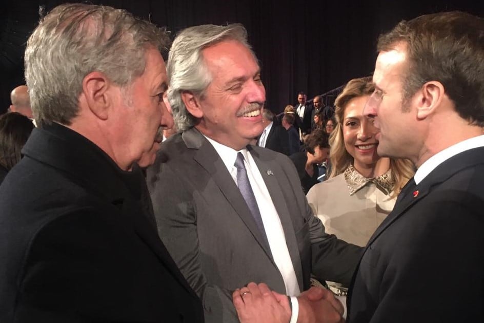 Alberto Fernández conversó con Emmanuel Macron en Jerusalén.