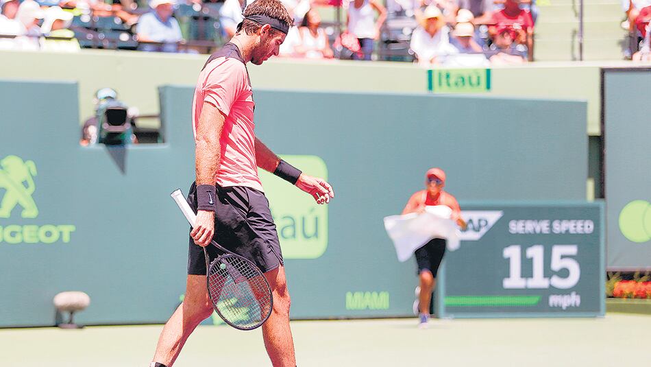 Del Potro jugó muy mal el primer set y le costó remontar el duelo en el segundo.