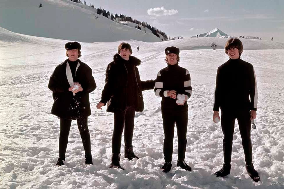 Lennon, McCartney, Starr y Harrison en Obertauern, Austria.