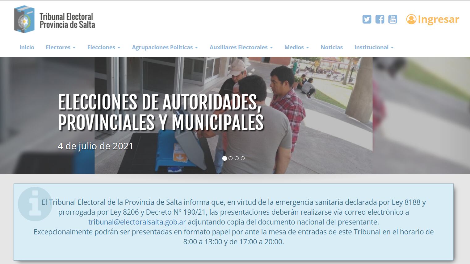 La presentación de la lista será virtual