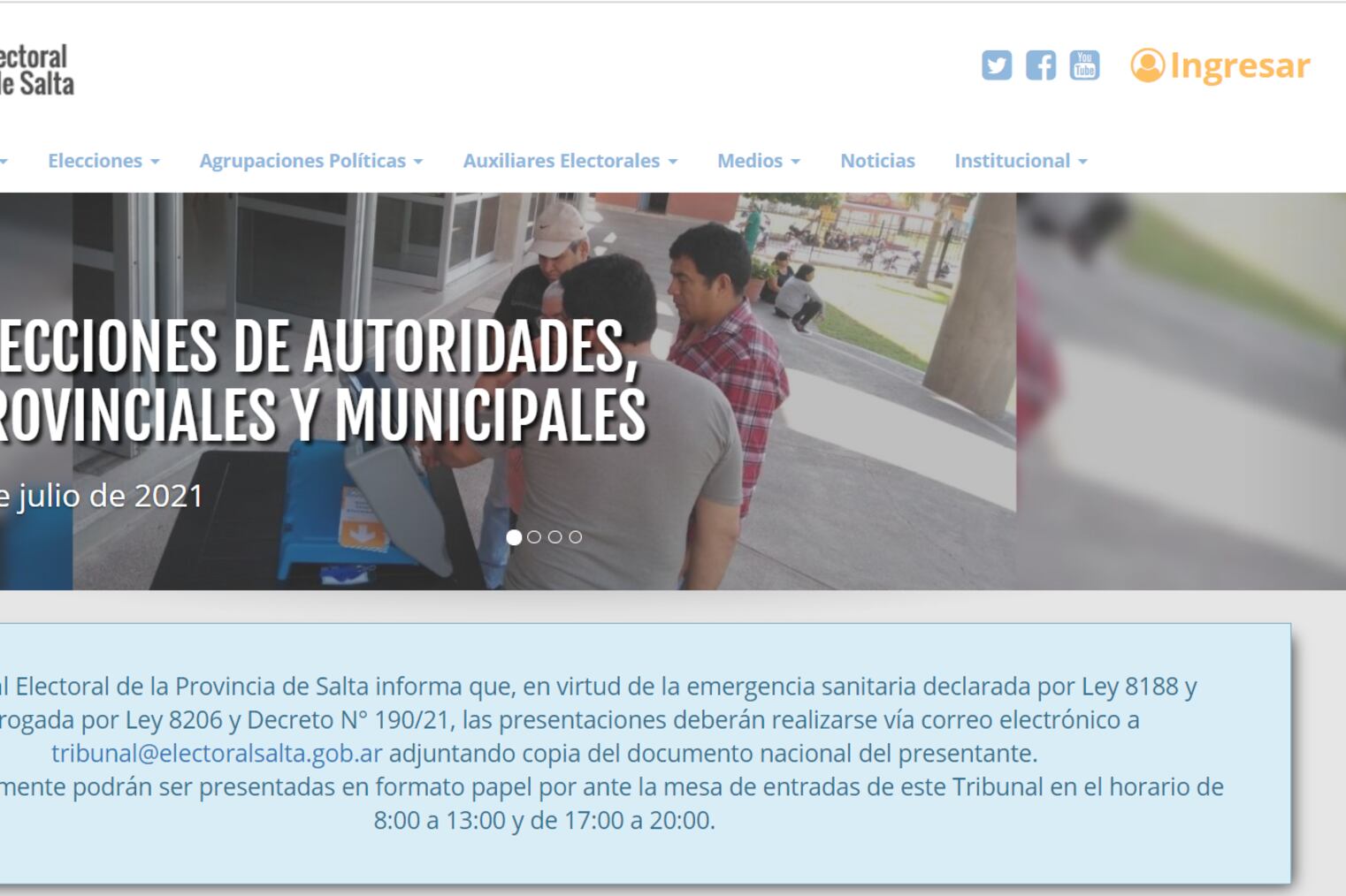 La presentación de la lista será virtual