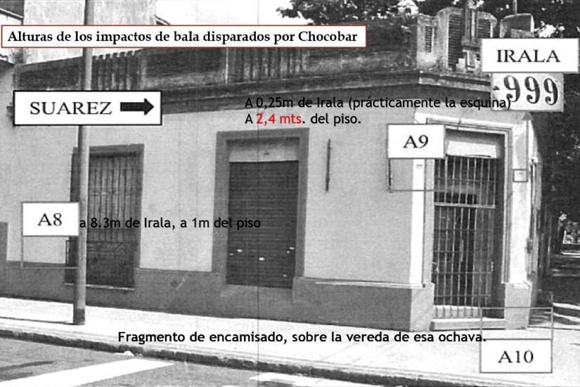 Foto de la causa, que desmiente que Chocobar disparara al piso.