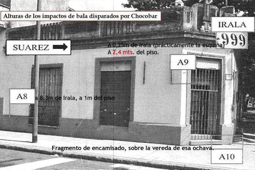 Foto de la causa, que desmiente que Chocobar disparara al piso.