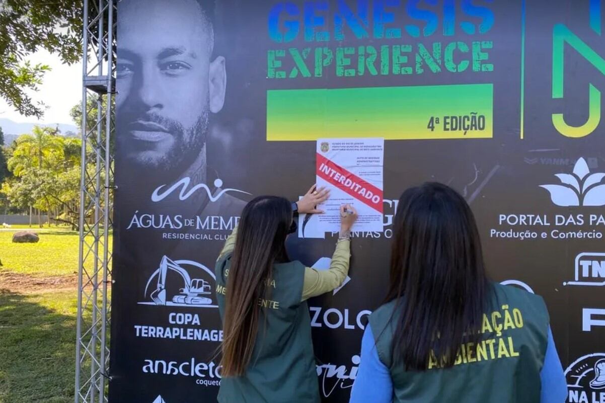 Las autoridades brasileñas prohibieron la continuidad de las obras en la casa de Neymar (Foto: G1 Globo).